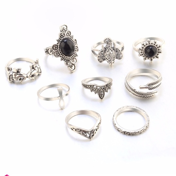 New Silver Elephant Ring Set - Picture 3 of 3